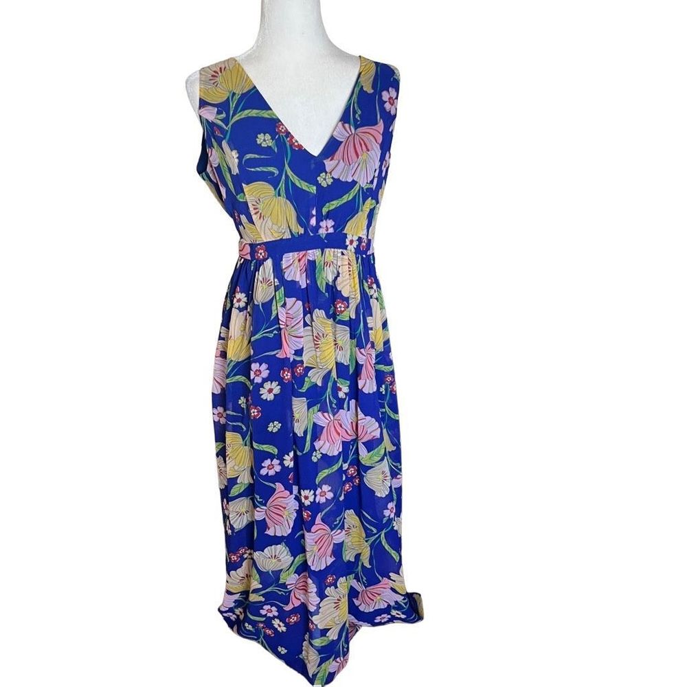 Modcloth Blue Floral Maxi Dress